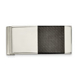 Chisel Stainless Steel Polished Black Carbon Fiber Inlay Money Clip